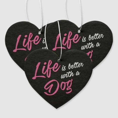 life is better with a dogHeart Shape Paper Air Fresheners