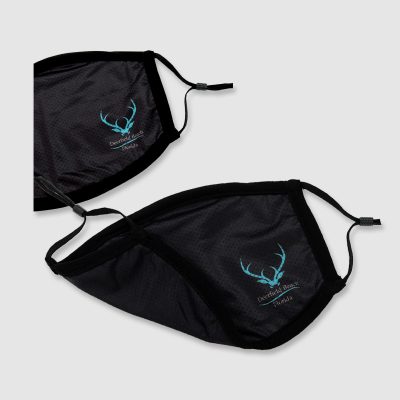 Black breathable mask with logo