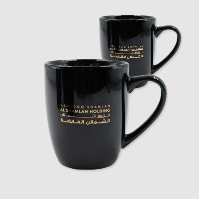 golden text on Black Coffee Mug