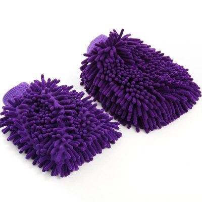 purple green Microfiber Mitt