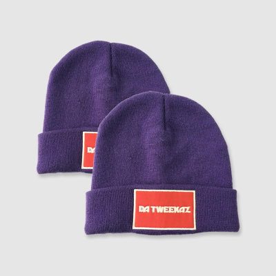 woven patch woolly hat