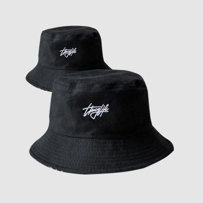 all black fisherman bucket hat