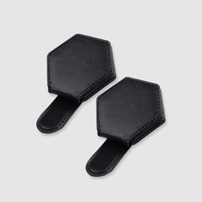 Leather Car Glasses Holder in black