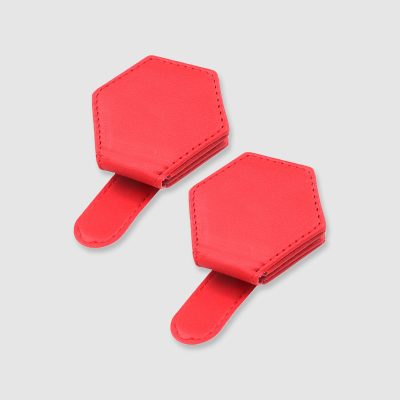Leather Eyeglasses Hanger in red