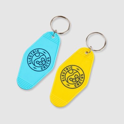 silk printed on plastic key tag