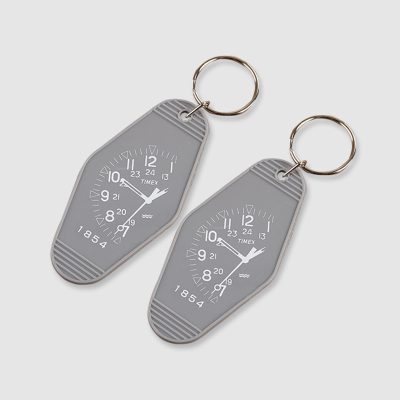 grey custom text on key tag