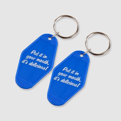 blue plastic keychain