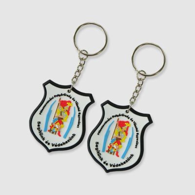 shield die cut keychain