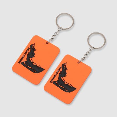 rectangle orange rubber keyrings