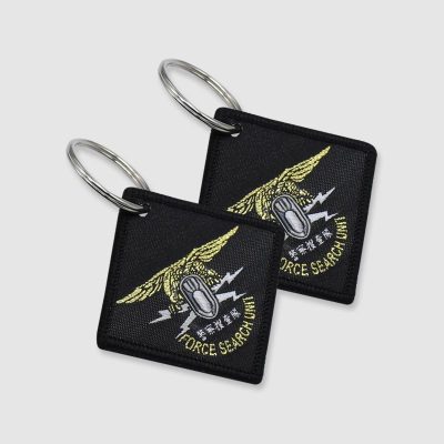 custom square woven key tag