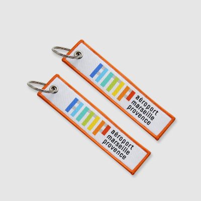 gradient logo woven key tag