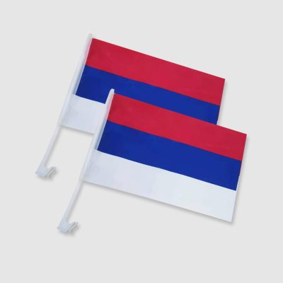 red, blue white car flag