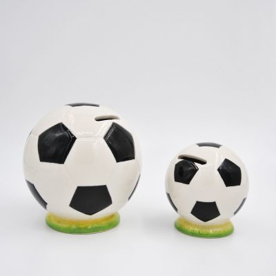 large and small Football Custom Painted Piggy Banks