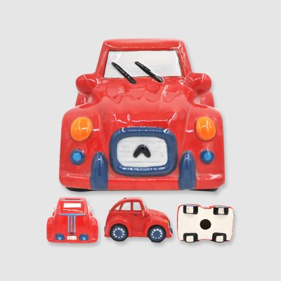 full view Car Shape Cute Coin Bank Ceramic