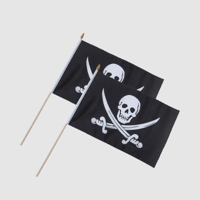 black with white print hand flag
