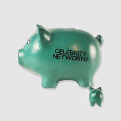 side view and back view of piggy bank