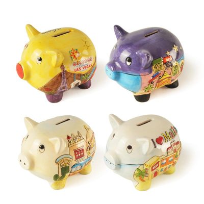 4 colors Personalized Cute Piggy Banks