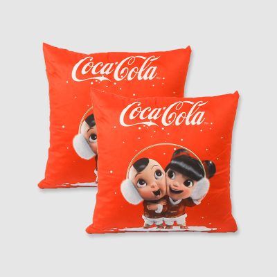 red coca Square Throw Pillow Cover