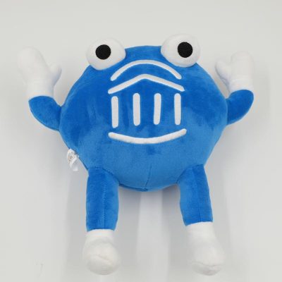 blue plush toy with hands and legs