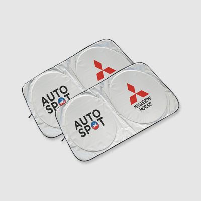 auto spot printed on silver sunshade