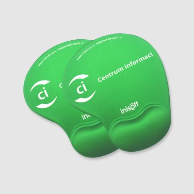 green mous pad with wrist support