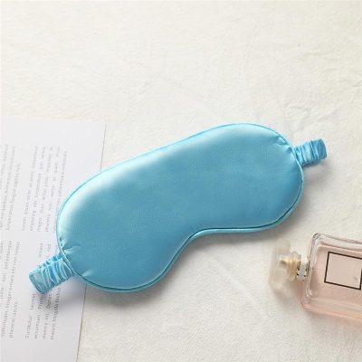 light blue satin eye mask