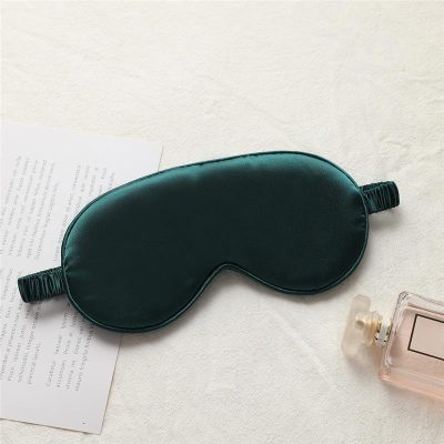 green satin eye mask