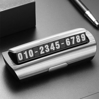 SILVER Hidden Phone Number Plates for Car Dashboard
