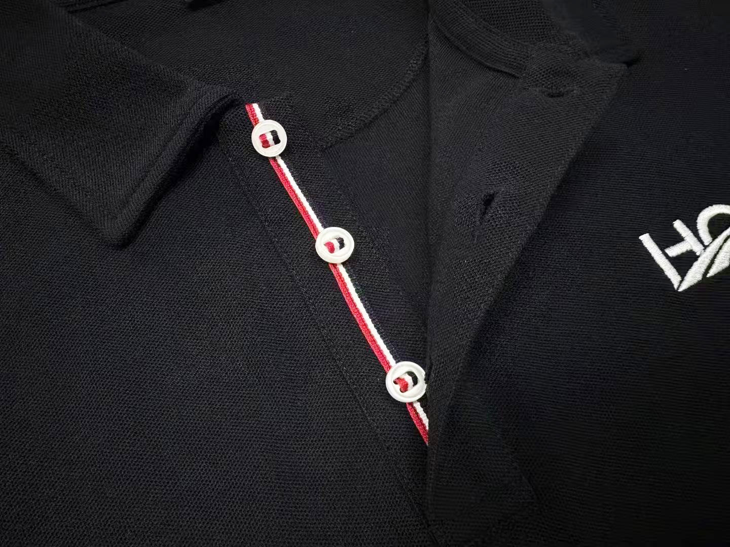 Custom Workwear POLO Shirts for Team 4 black polo shirts, buttons